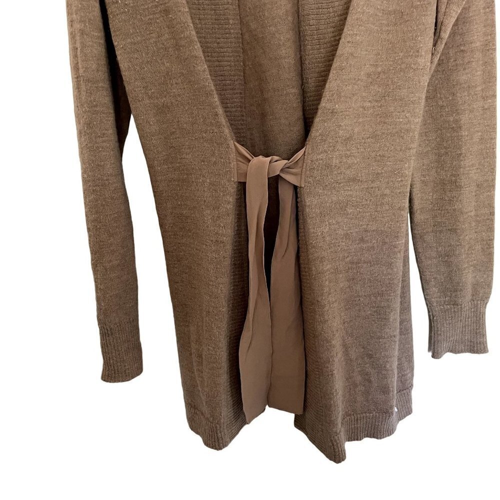 J.Crew sandy colored tan minimalist silk wool cardigan pullover comfort warm - Picture 4 of 6